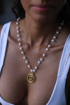 Spiral pearl necklace