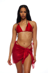 Rouge mesh Beach Sarong